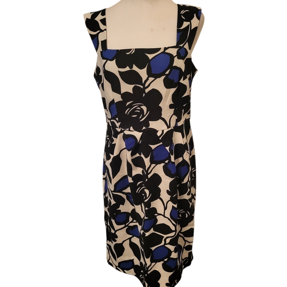 London Times Floral Dress Blue/White sz 12